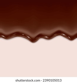 ilustración de icono de vector realista. chocolate con helado derritiéndose. Jarabe de crema para goteo.