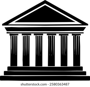 realistic vector icon of neoclassical building. grand historical architecture illustration. elegant government building vector design.