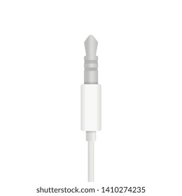 The realistic vector illustration of 3,5 Jack cable. Connector or plug for connecting and charging phones, mobile devices, computers, tv, tablets, and game consoles.