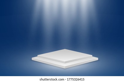 Realistic vector illustration of a 3D platform on a transparent background. A place to establish something.