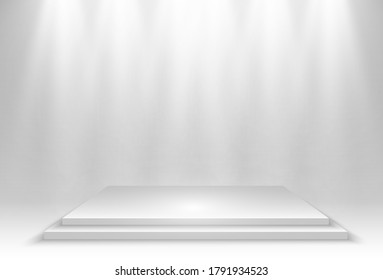 Realistic vector illustration of a 3D platform on a transparent background. A place to establish something.	
