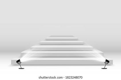 Realistic vector illustration of a 3D platform on a transparent background. A place to establish something.	
