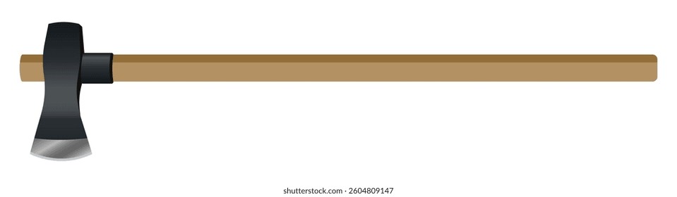 Realistic vector illustration. Axe. Construction and gardening tool.