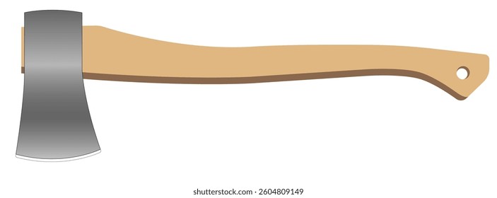 Realistic vector illustration. Axe. Construction and gardening tool.