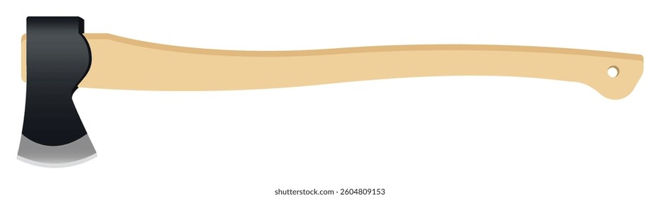 Realistic vector illustration. Axe. Construction and gardening tool.