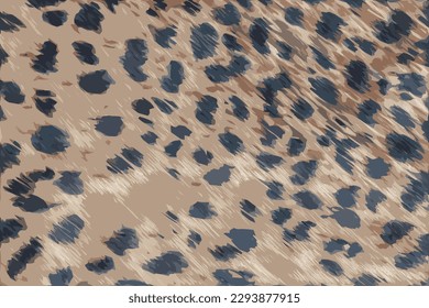 Realistic vector illustration of background with leopard texture, close up. Leopard dyed fabric.