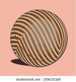 Realistic vector illustration of a ball, on soft orange background