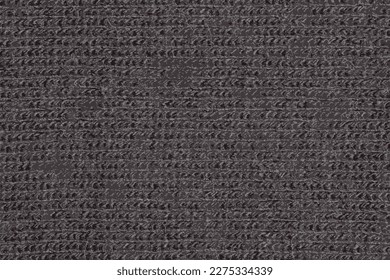 Realistische Vektorgrafik der Textur aus schwarzem Gewirken. Abstrakte moderne Knit Textur schwarze Farbe. Dunkel gewirkter Hintergrund
