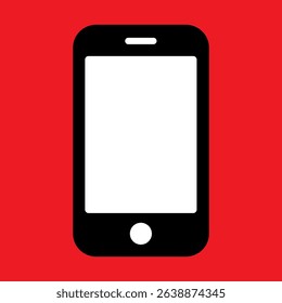 Realistic vector illustration of a black mobile phone with a blank screen