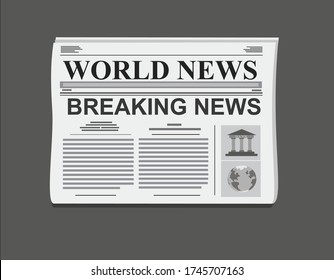 Realistic vector illustration of black and white newspaper layout.Newspaper, great design for any purposes. Vector editorial print layout. Newspaper template. Daily press empty paper journal vector mo