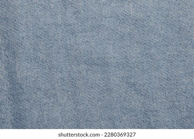 Realistic vector illustration of blue gray fabric texture background. A piece of cotton fabric is carefully laid out on the surface. Textile texture.
