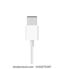 The realistic vector illustration of + cable. Connector or plug for connecting and charging phones, mobile devices, computers, tv, tablets, and game consoles.