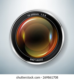 Realistic vector illustration of camera lens