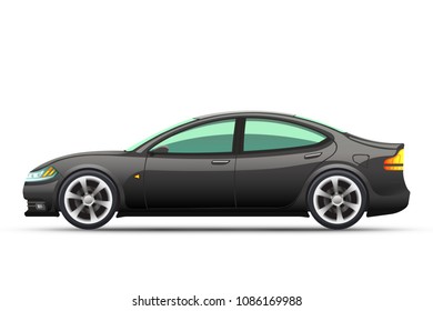Realistic vector illustration of a car. Isolated illustration on a white background.