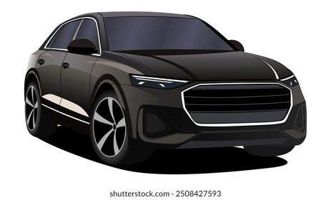 Realistic vector illustration car isolated in transparent background