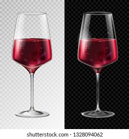 Realistic vector illustration of champagne or wine glass isolated on transperent background