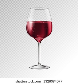 Realistic vector illustration of champagne or wine glass isolated on transperent background