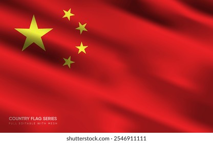 Realistic vector illustration of China flag, EPS10