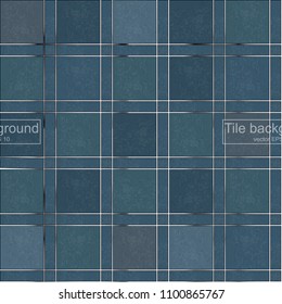Realistic vector illustration of concrete 3D tiles with silver lines. Seamless pattern design. Picture for background. Color of concrete is green.