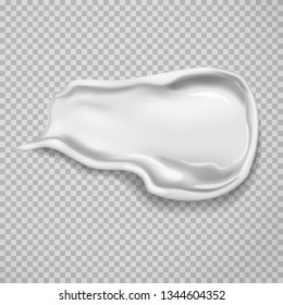Realistic vector illustration. Cream splashes on transparent backgound.