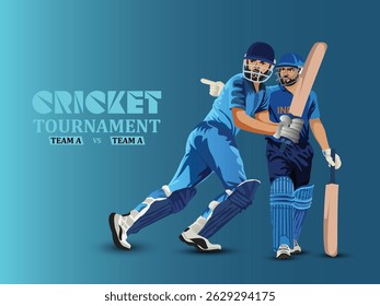 Realistic Vector Illustration For Cricket Championship match