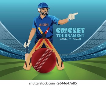 Realistic Vector Illustration For Cricket Championship match