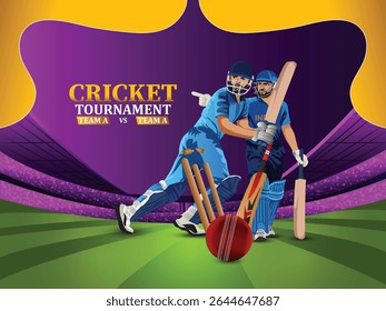 Realistic Vector Illustration For Cricket Championship match