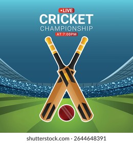 Realistic Vector Illustration For Cricket Championship match