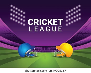 Ilustración vectorial realista para el partido del Campeonato de Cricket