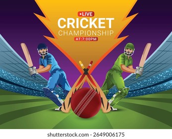Realistic Vector Illustration For Cricket Championship match