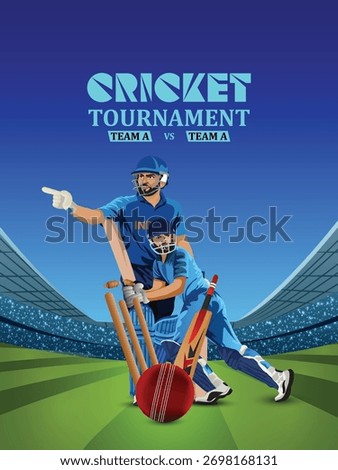 Realistic Vector Illustration For Cricket Championship match