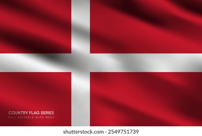 Realistic vector illustration of the Denmark flag, EPS10