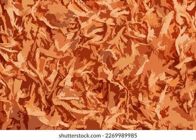 Realistic vector illustration of dried carrot background. Organic Dehydrated Carrots. Sublimated carrot pieces. Air-dried vegetables, dehydrated carrot slices, flakes, granules. Carrot background.
