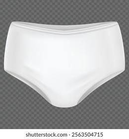 Realistic Vector Illustration of a Female Swimsuit and Male Shorts with Swimming Trunks in White, Set on a Transparent Background