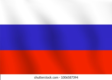 Realistic vector illustration flag. National symbol design. Russian federation flag.