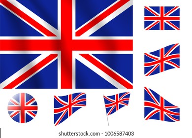 Realistic vector illustration flag. National symbol design. Britain flag.