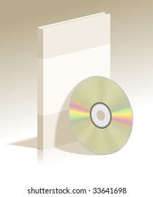 Realistic vector illustration Gold CD disk and plastic box with soft shadow for used in design