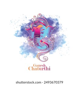 Realistic vector illustration of happy ganesh chaturthi celebration card