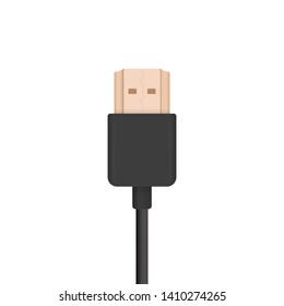 The realistic vector illustration of HDMI cable. Connector or plug for connecting and charging phones, mobile devices, computers, tv, tablets, and game consoles.