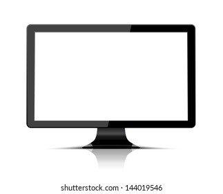 Realistic vector illustration of high definition TV screen