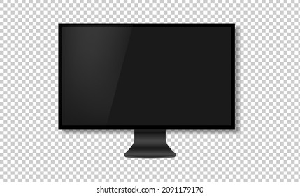 Realistic vector illustration of high definition TV screen.Vector illustration isolated on white background.Eps 10.