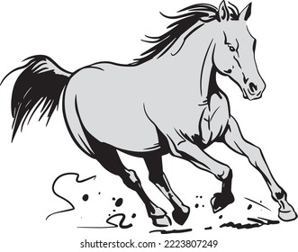 Realistic vector illustration of a horse in a race