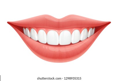Realistic Vector Illustration of a Human Smile.