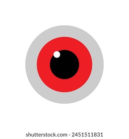 Icono de Ilustración vectorial realista 3d Ronda Imagen Ojo Rojo. Ojo Rojo aislado sobre fondo blanco. Ilustración vectorial. Archivo Eps 299.