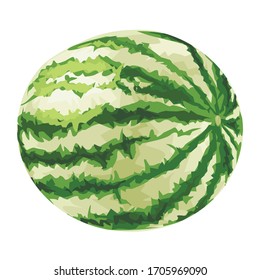  Realistische Vektorillustration. Symbol. Wassermelone auf weißem Hintergrund.