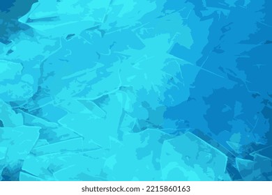 Realistische Vektorgrafik einer eisigen Flussoberfläche. Textur des schneebedeckten Eises. Winterhintergrund.
