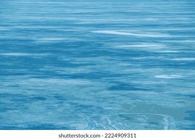 Ilustración vectorial realista de una superficie de río helado. Textura del hielo cubierto de nieve. Fondo de invierno.