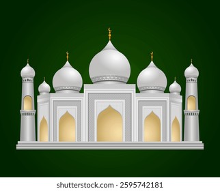 Realistic vector illustration of islamic mosque building