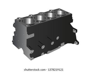 realistic vector illustration isolated engine block