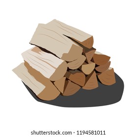 realistic vector illustration isolated firewood